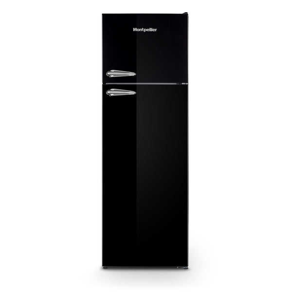 Montpellier MAB346EK montpellier black top mount retro fridge freezer