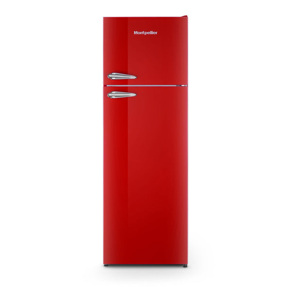 Montpellier MAB346ER montpellier red top mount retro fridge freezer