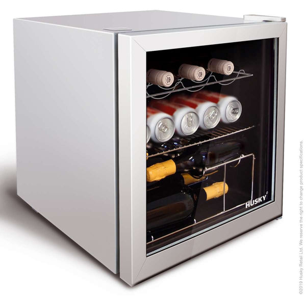 Husky HU281 husky silver drinks cooler mini fridge