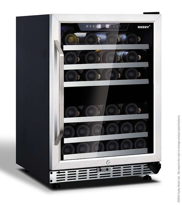 Husky ZY8 HUSKY 44 bottle dual zone wine cooler with stainless steel door