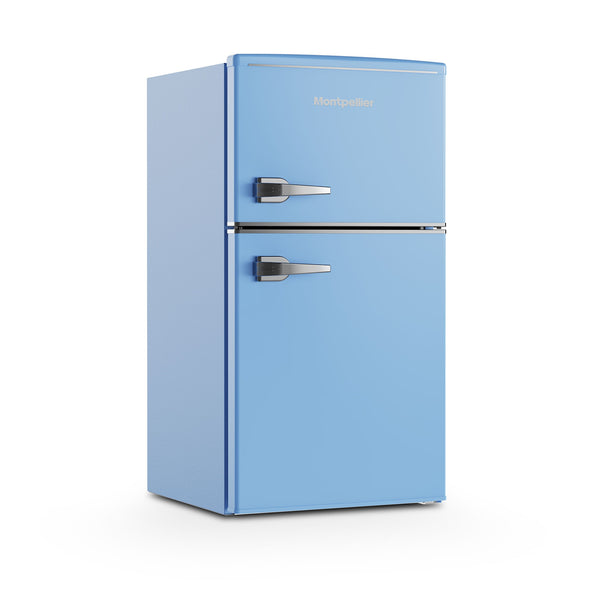 MAB2035EPB MONTPELLIER pastel blue undercounter retro fridge freezer