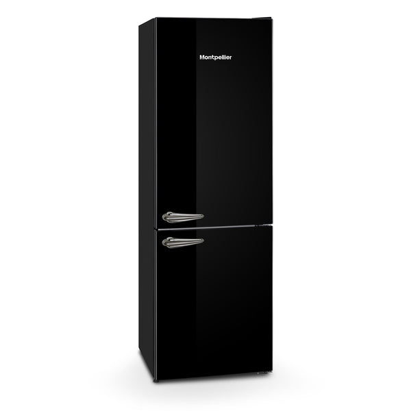 Montpellier MAB386EK Montpellier black no frost retro fridge freezer